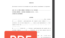 Certificado de Junta de aprobación de Cuentas Anuales