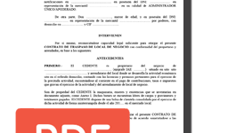 Contrato de traspaso de local y negocio